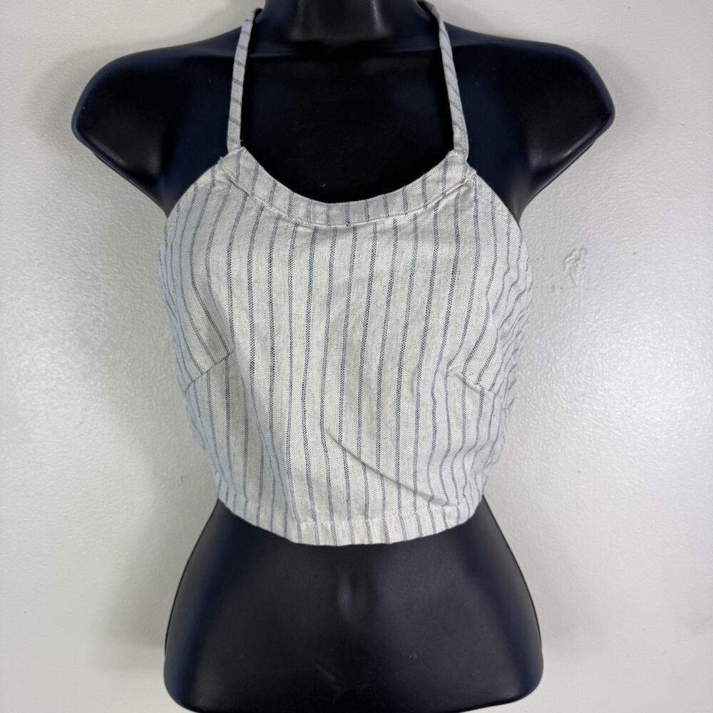 Rag & Bone Womens Zoe Beige‎ Striped Pintuck Halter Top Blouse XS BHFO 3563